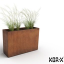 Bac en acier corten rectangulaire 100cm x 40cm