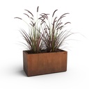 Bac en acier corten rectangulaire 120cm x 40cm