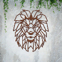 Décoration murale acier Corten - Lion 01